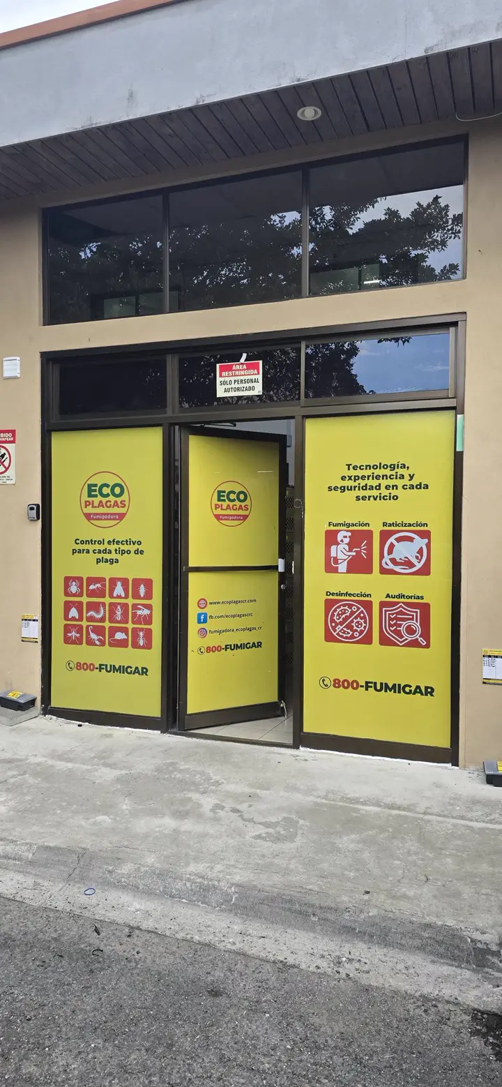 Agence EcoPlagas avec signalétique officielle dans la Grande Région Métropolitaine