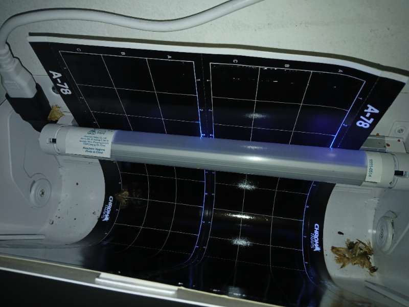UV light trap opened during maintenance and inspection
